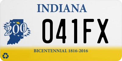 IN license plate 041FX