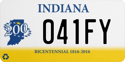 IN license plate 041FY
