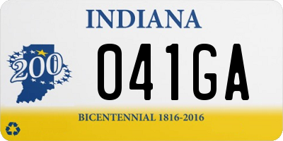 IN license plate 041GA
