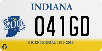 IN license plate 041GD