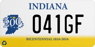 IN license plate 041GF