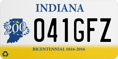 IN license plate 041GFZ