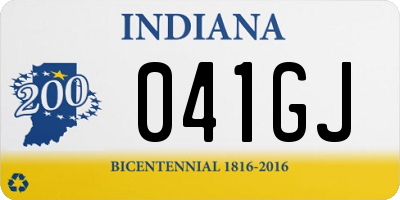 IN license plate 041GJ