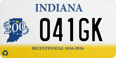 IN license plate 041GK