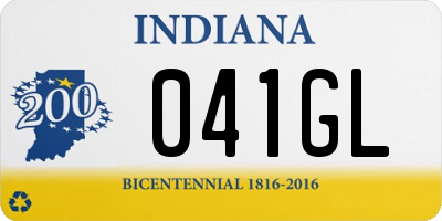 IN license plate 041GL