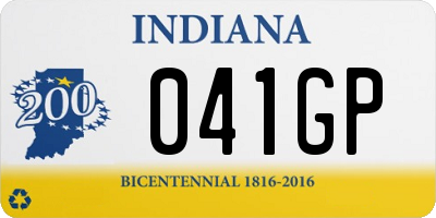 IN license plate 041GP