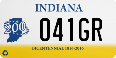 IN license plate 041GR