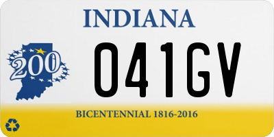 IN license plate 041GV