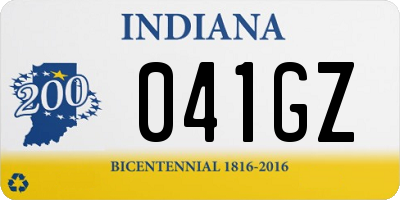 IN license plate 041GZ