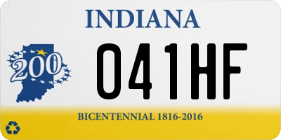 IN license plate 041HF