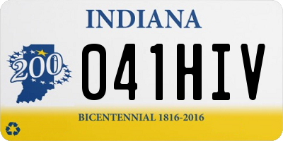 IN license plate 041HIV
