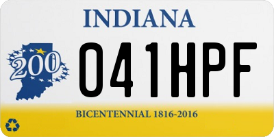 IN license plate 041HPF