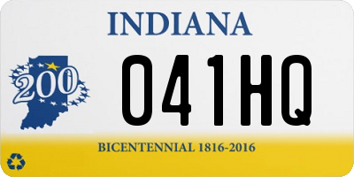 IN license plate 041HQ