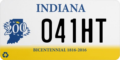 IN license plate 041HT