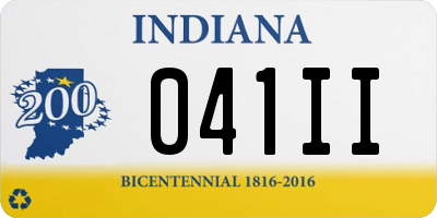 IN license plate 041II