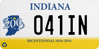 IN license plate 041IN