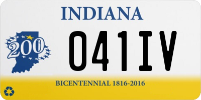 IN license plate 041IV