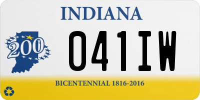 IN license plate 041IW