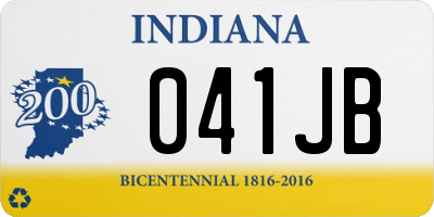 IN license plate 041JB
