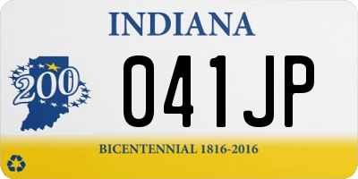 IN license plate 041JP