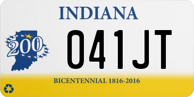 IN license plate 041JT