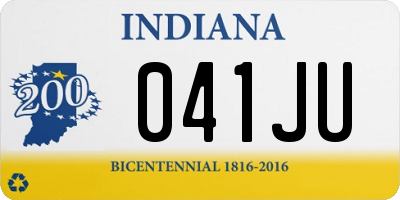 IN license plate 041JU