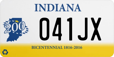IN license plate 041JX
