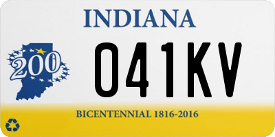 IN license plate 041KV