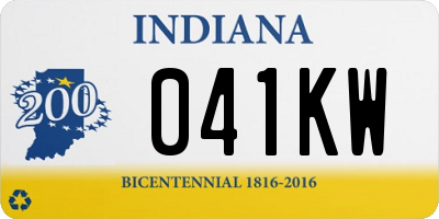 IN license plate 041KW