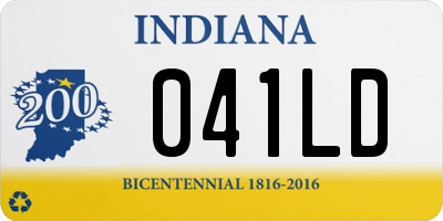 IN license plate 041LD