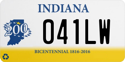 IN license plate 041LW