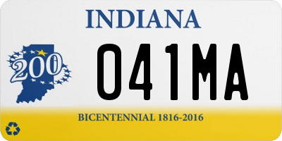 IN license plate 041MA