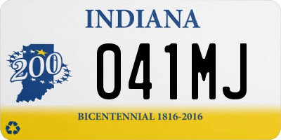 IN license plate 041MJ