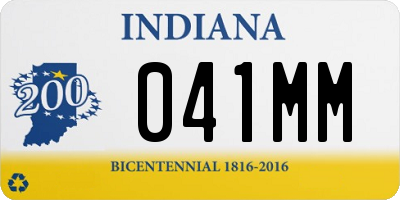 IN license plate 041MM
