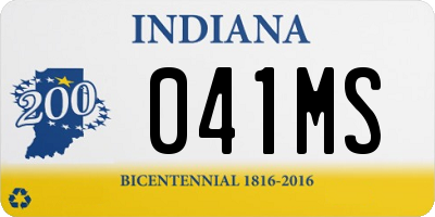 IN license plate 041MS