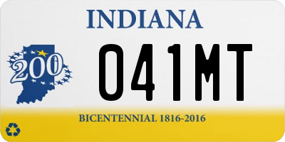 IN license plate 041MT