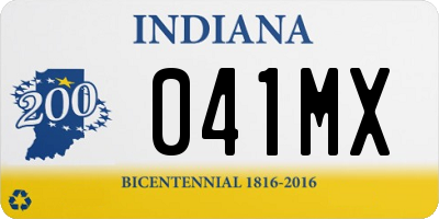 IN license plate 041MX