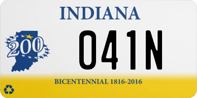 IN license plate 041N