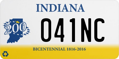 IN license plate 041NC