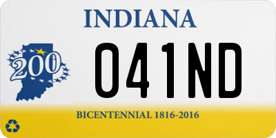 IN license plate 041ND