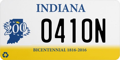 IN license plate 041ON