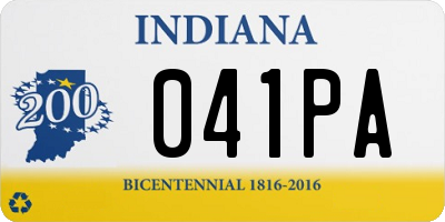 IN license plate 041PA