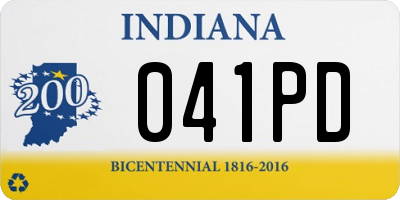 IN license plate 041PD