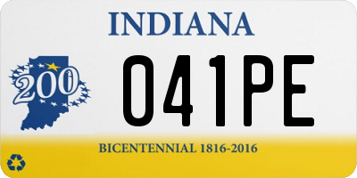 IN license plate 041PE