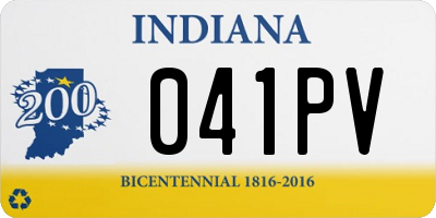 IN license plate 041PV