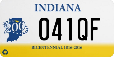 IN license plate 041QF