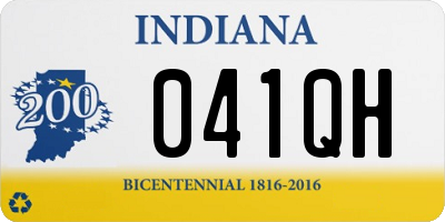 IN license plate 041QH