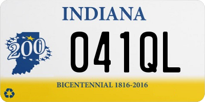 IN license plate 041QL