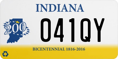 IN license plate 041QY