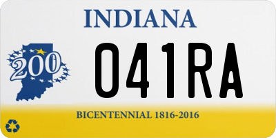 IN license plate 041RA